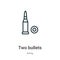 Two bullets outline vector icon. Thin line black two bullets icon, flat vector simple element illustration from editable army