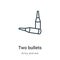 Two bullets outline vector icon. Thin line black two bullets icon, flat vector simple element illustration from editable army and