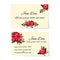 Two business card templates with red roses