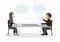 Two business talking conference meeting room. Business management teamwork meeting and consult. illustration