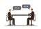 Two businessman talking with each other in the office. Concept of meeting, collaboration or corporate communication