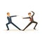 Two businessmen fighting, business competition vector Illustration