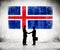 Two Businessmen with Flag Of Iceland
