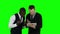 Two businessmen lose their bets. Green screen