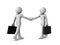 Two businessmen shaking hands. White background.