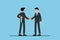 Two Businessmen standing and shake hands each other.