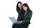 Two businesswomen with laptop