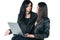Two businesswomen with laptop