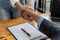 Two businesswomen shake hands after accepting a business proposal together, a handshake is a universal homage, often used in