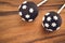 Two cakepops with snowflakes decoration