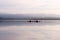 Two canoe on Columbia river in spectacular view