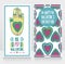 Two cards for valentine`s day with tattooed hand