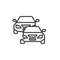 Two cars accident line icon