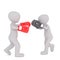 Two Cartoon Boxers Sparring in Boxing Match