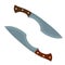 Two cartoon hunting knife