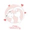 Two cats kissing, happy Valentine\'s day