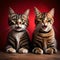 Two cats looking surprised - ai generated image