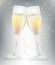 Two celebration champagne glasses