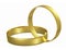 Two chained golden wedding rings