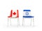 Two chairs with flags of Canada and israel