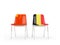 Two chairs with flags of China and belgium