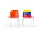 Two chairs with flags of China and venezuela