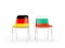 Two chairs with flags of Germany and bulgaria