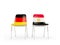 Two chairs with flags of Germany and egypt