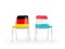 Two chairs with flags of Germany and luxembourg
