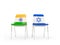 Two chairs with flags of India and israel