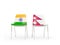 Two chairs with flags of India and nepal