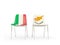 Two chairs with flags of Italy and cyprus