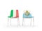 Two chairs with flags of Italy and san marino