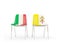 Two chairs with flags of Italy and vatican city