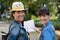 two charming cheerful women touring