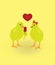 Two chickens in love, Valentines day card