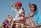 Two children have fun on the famous indian Desert Festival