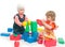 Two children play cubes