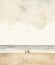 two children on the seashore look into the distance. view from the back. watercolor illustration