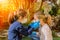 Two Children Smiling that remove medical Masks after the coronavirus quarantene