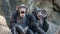Two chimpanzees have a fun. Generative Ai
