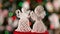 Two christmas angels decoration slowly spinning