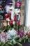 Two Christmas big wooden traditional nutcrackers in shop window