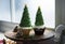 Two Christmas tree cupcakes holiday