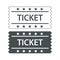 two cinema tickets black and white design, stock vector illustration