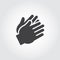 Two clapping human hands black icon. Flat sign of applause, encouragement, approval. Web graphic pictograph