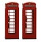 Two classic red British telephone box, isolated on