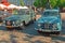 Two classic Swedish Saab 95 cars