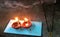 two clay Diya lamps are Hindu festival of lights celebration Photo