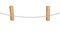 Two Clothes Pins Wooden Pegs Clothes Line Rope